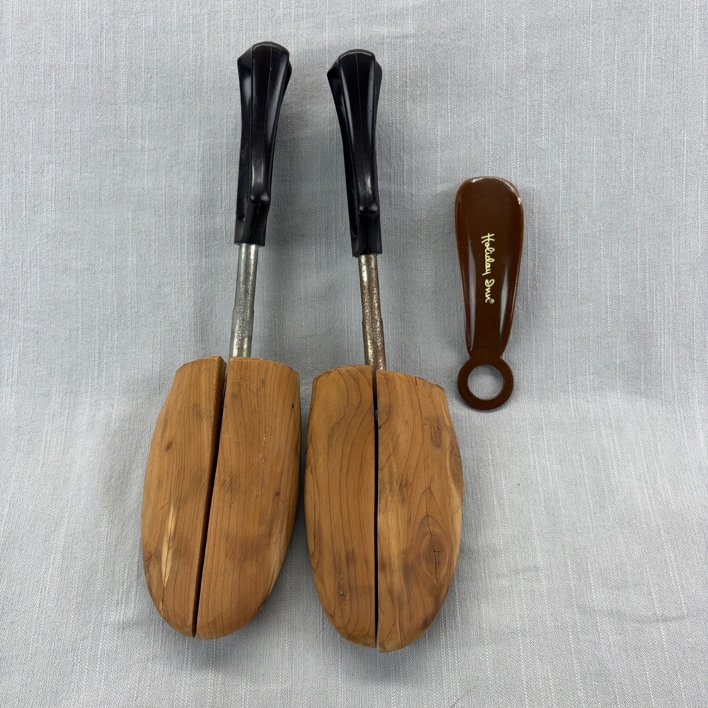 Rochester Shoe Tree Co Cedar Shoe Trees Men Size 7 Brown Wood Adjustable Set